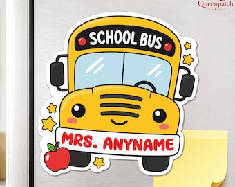Custom School Bus Driver Name Magnet, Personalized Teacher Appreciation Sticker & Decal, Back To School Bus Driver Gift, Custom Keepsake