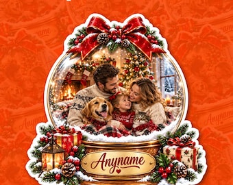 Custom Christmas Photo Sticker Magnet Personalized Text Name Image Xmas Holiday Keepsake Waterproof Gift Family Besties Friendship Lovers