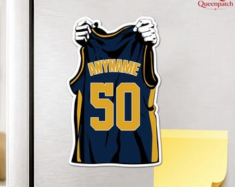 Custom Basketball Name and Number Sticker, Personalized Basketball Magnet & Sport Decal with Jersey Name and Number, Passionate Team Gift
