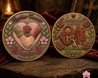 Moneda conmemorativa "Juntos para siempre, te amo", regalo romántico de aniversario para parejas, recuerdo de amor para esposo, esposa, novio, novia, San Valentín.
