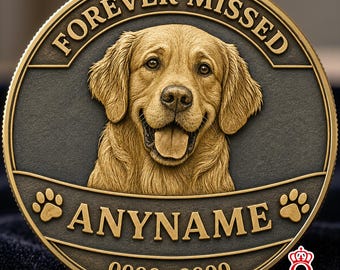Moneda conmemorativa personalizada con foto y nombre de mascota, regalo personalizado con foto, año, perro, gato, puente arcoíris, recuerdo para amantes de los animales