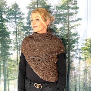 Katniss Inspired Cowl - Huntress Cowl Vest Scarf, Handmade, Knit -Crochet - Unique, Bohemian Vintage Rustic, Sweater- Cross Body grey