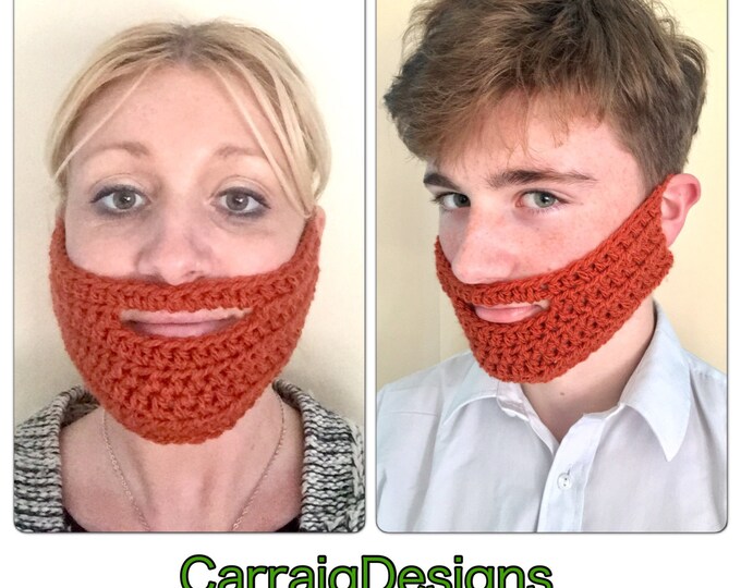 Detachable Beard Designer Mans Mens Unisex Hand Crocheted Knit Grey ...