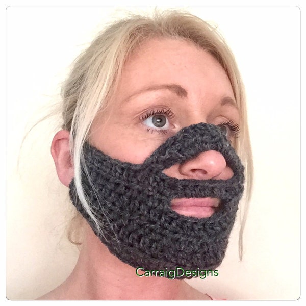 Concepteur de barbe amovible mans mens unisexe tricotés à la main tricot gris irlandais copain guy cadeau nez cache-bûcheron hiver ski masque