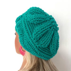 Crochet beret large Flower leaf, Irish aran beret hat ,adult Womens  unisex handmade crochet beanie irish knitted leaves beret, 3d leaf hat