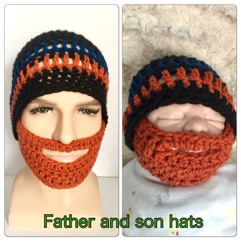 Father and son matching beard hats Baby boy orange ginger Etsy