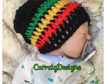Rasta hat Baby boy/girl-8yrs crocheted,knitted hippie hippy,boho,Slouch or Fitted beanie jamaican unique designer,kids newborn hats, shower