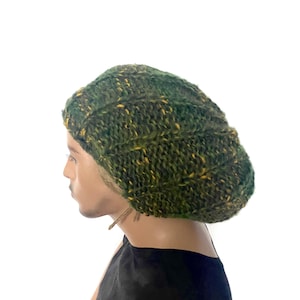 Unisex slouch Dread Beanie Oversized Mütze Herren Einzelstück Hand gehäkelt Strickmütze Irisch Alpaka Accessoires Hippy Accessoires