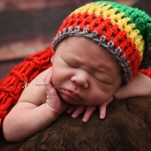 Rasta Baby boy/girl crocheted,knitted hippie hippy boho Slouch or Fitted beanie jamaican unique designer,kids newborn hats,shower gifts image 2