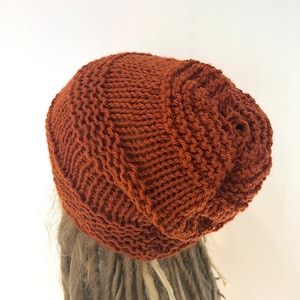 Orange Unisex slouch Dread beanie Oversized hat mans mens unique wool hand crochet knit gift tam accessories hippy handmade dreadlocks irish