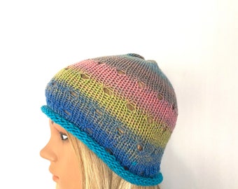 BUY1GET1HalfPRICE women knit hat lace holes crochet beanie hippie boho teens unique designer irish sale cloche flapper hat pastel bucket hat