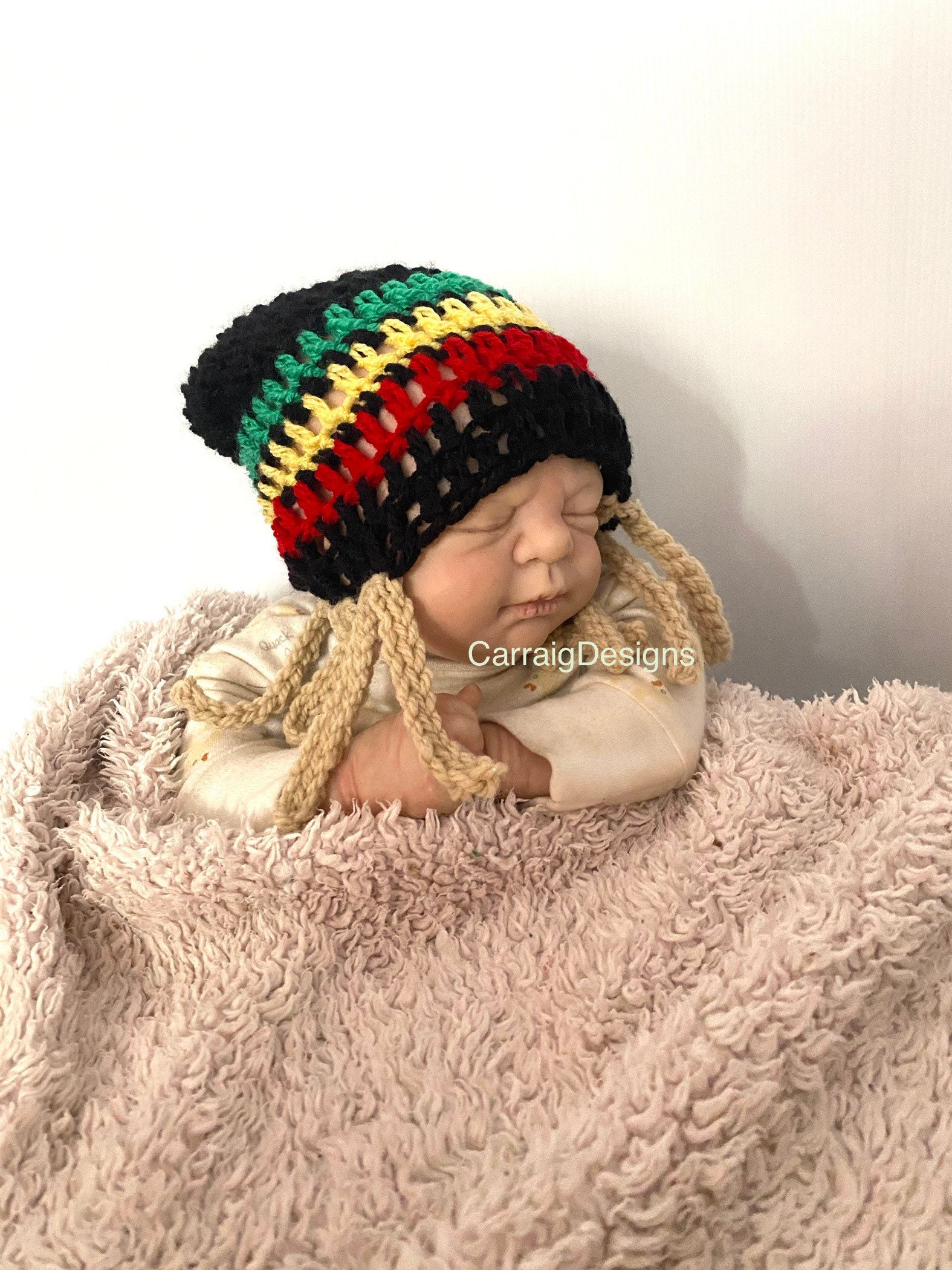 Rasta Hat Dread Baby Boy Girl Crochet Knit Hippie Hippy Boho - Etsy
