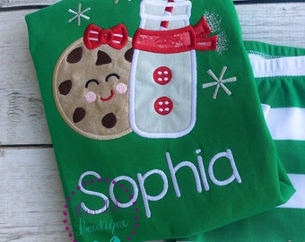 PRE-ORDER - Cookies & Milk Pajamas - Christmas PJs- Pajamas- Personalized Christmas PJs - Christmas Cookies - Matching Christmas Pajamas