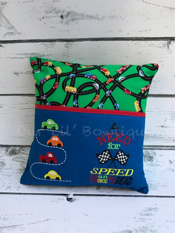 Car Reading Pillow Kids Reading Pillow Pocket Pillow Car