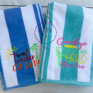 Teacher Towel - Teacher Gift - Beach Towels - Towels - Personalized Towel - Teacher - Summer - Gift - Birthday - Teacher Appreciation