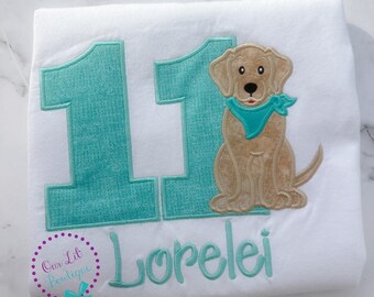 Dog Birthday Shirt - Lab Shirt - Personalized - Applique Shirt - Dog Birthday - Birthday Shirt- Personalized Birthday - Labrador Birthday