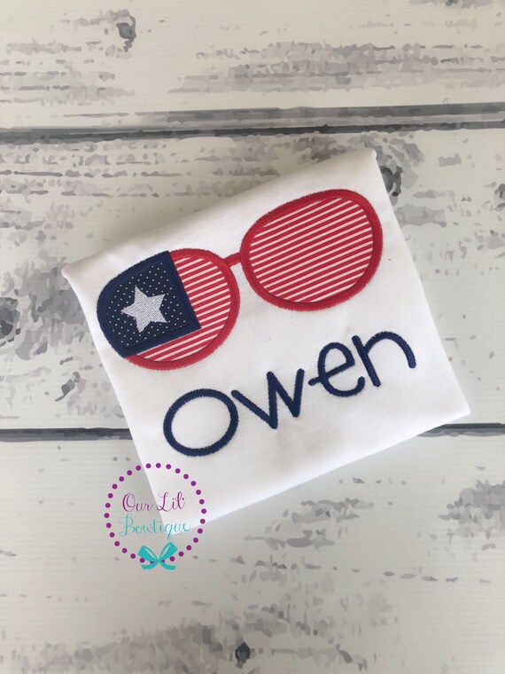 4th of July Shirt - Personalized 4th of July Shirt - Sunglasses Shirt - Patriotic Shirt - Memoral Day - Flag Shirt - Red White and Blue Il_570xn