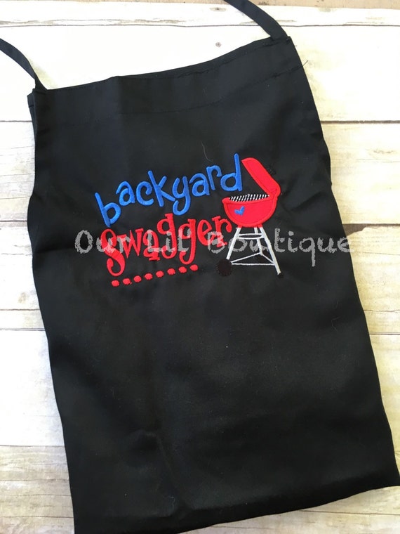 Backyard Swagger - Grill Apron - Mens Apron - Wedding Apron - Bridal Shower Apron-Gift - Fathers Day Apron - Grilling Apron Il_570xn