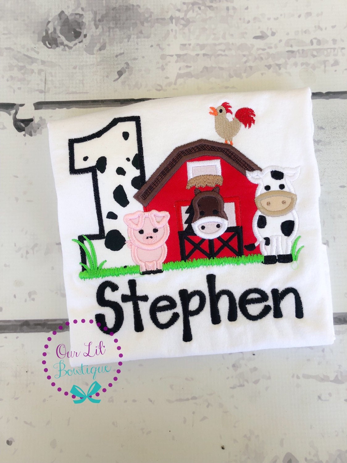 Farm Birthday Shirt Personalized Cow T Shirt Farm Shirt | Etsy