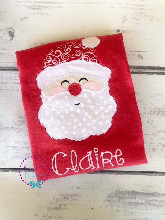 Santa Shirt - Girls Christmas Shirt - Santa - Boys Christmas Shirt - Boy Santa Shirt - Personalized - Personalized Santa Shirt Il_570xn