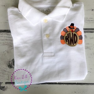 Turkey Polo Thanksgiving Polo Thanksgiving Turkey Polo Turkey Monogram Monogram Boys Thanksgiving Shirt image 10