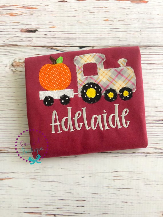 Pumpkin Train Shirt - Girls Train Shirt - Thanksgiving Train - Personalized Halloween Shirt - Boy Halloween Shirt - Pumpkin Train Il_570xn