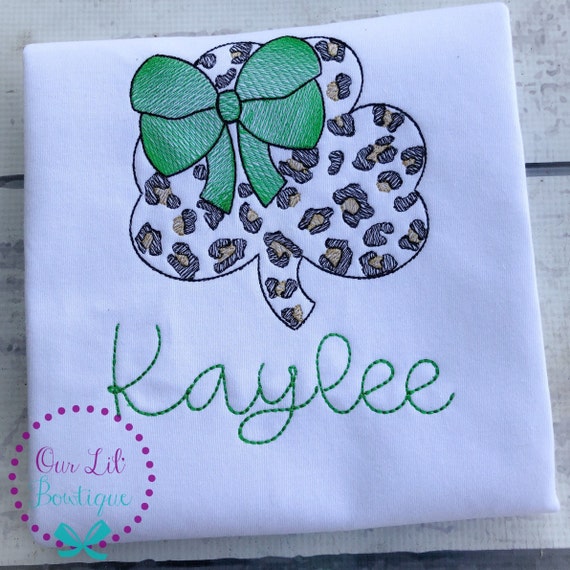 St. Patricks Day Shirt - Girls Shamrock Dress - Shamrock Shirt - St.Patricks Day Dress - Valentine Applique Shirt - Cheetah Shamrock Il_570xn