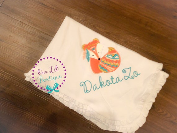 personalized woodland baby blankets