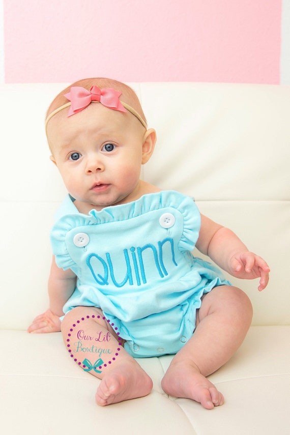 Knit Monogrammed Sunsuit - Girls Monogrammed Sunsuit - Cotton Sunsuit - Personalized Toddler Outfit - Girls Romper- Summer Il_570xn
