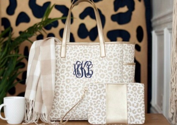 Natural Leopard - Hayden Purse - Free Monogram - Monogrammed Purse - Monogrammed Handbag - Personalized Handbag -Gift -Monogrammed Bag - Pur Il_570xn