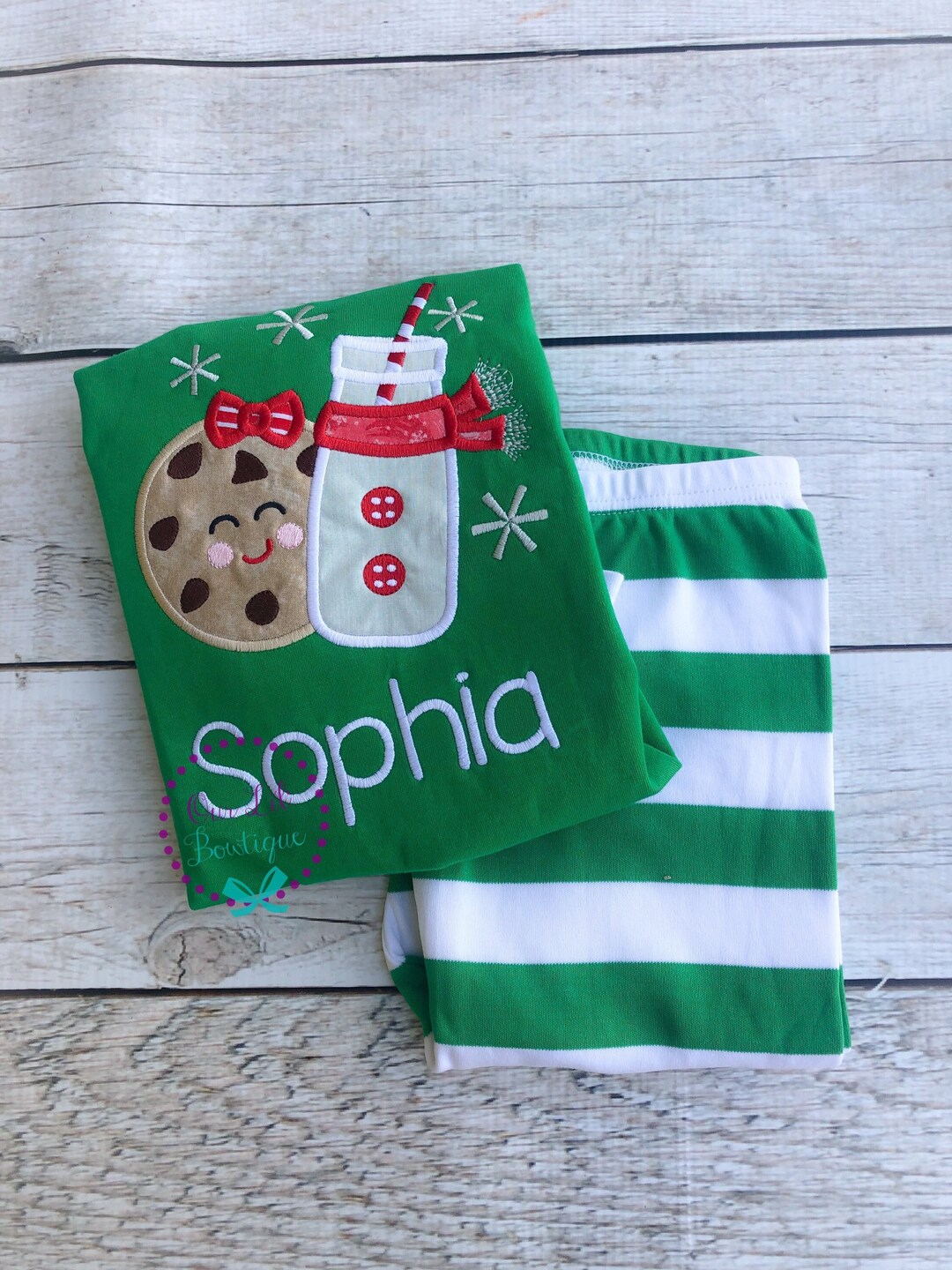 PREORDER Cookies & Milk Pajamas Christmas Pjs Pajamas Personalized