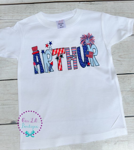 4th of July Shirt - Patriotic Shirt - Personalized Shirt - Summer Name Shirt - Personalized - Sublimation - Kids Name Shirt - Girls - Boys Il_570xn