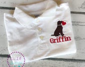 Valentine's Day Polo - Heart Polo - Valentine Polo - Valentine Monogram - Monogram - Boys Shirt Monogram - Valentine Dog - Monogrammed Polo Il_170x135