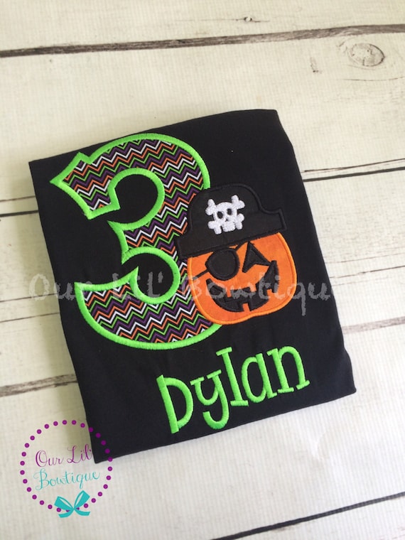Halloween Birthday - My 1st Birthday Shirt - Halloween Shirt - Personalized Halloween Shirt - Boy - Pumpkin Pirate Birthday Il_570xn