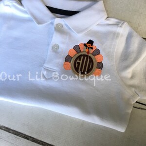 Turkey Polo Thanksgiving Polo Thanksgiving Turkey Polo Turkey Monogram Monogram Boys Thanksgiving Shirt image 3