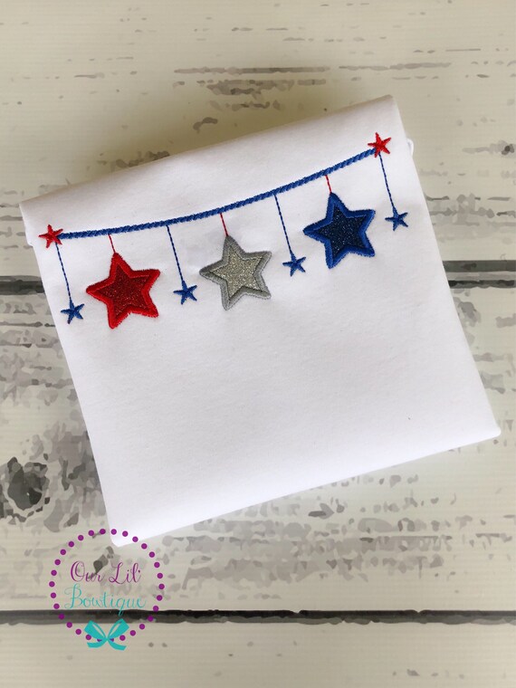 4th of July Shirt - Star Banner - Monogrammed 4th of July Shirt - Girls Firework Shirt - Patriotic Shirt - Independence Day - Personalized Il_570xn