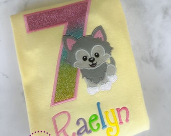 Wolf Birthday Shirt - Wolf Shirt - Personalized - Applique Shirt - Wolf Birthday - Birthday Shirt- Personalized Birthday - Wolf Birthday