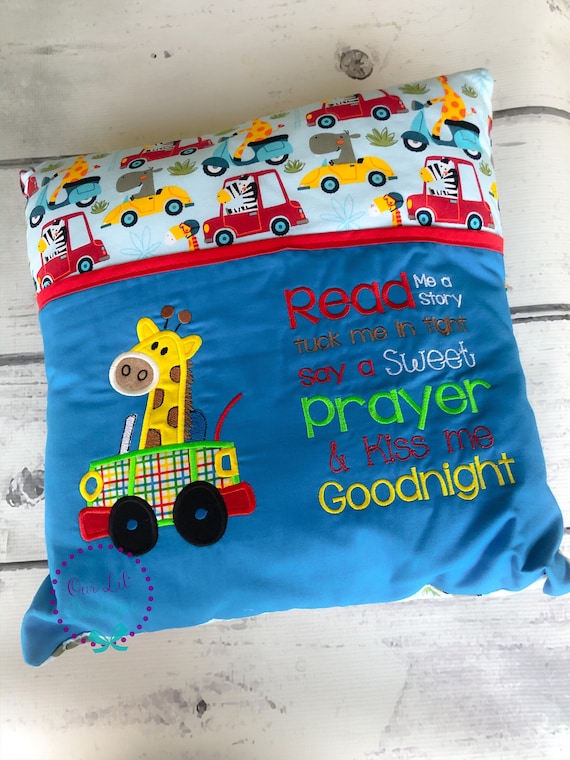 Giraffe Reading Pillow Kids Reading Pillow Pocket Pillow Birthday