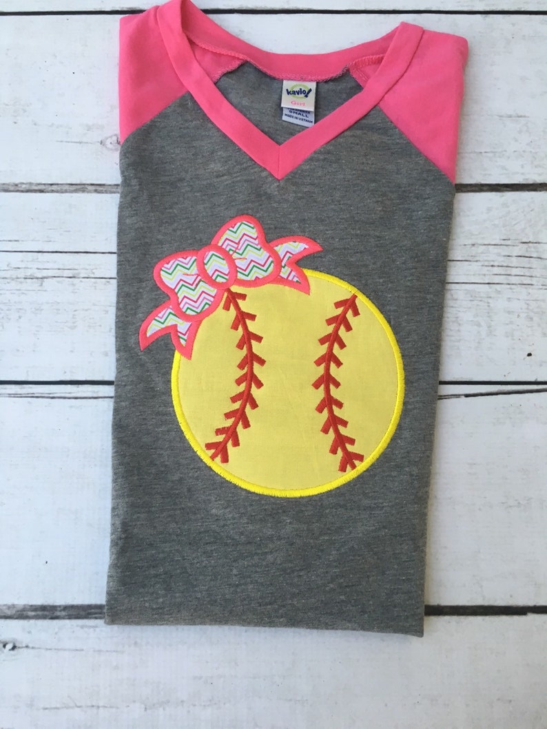 Raglan Baseball Bow Shirt Personalized Shirt Baseball Etsy