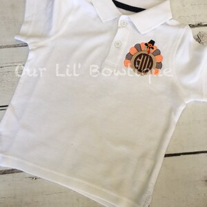 Turkey Polo Thanksgiving Polo Thanksgiving Turkey Polo Turkey Monogram Monogram Boys Thanksgiving Shirt image 2