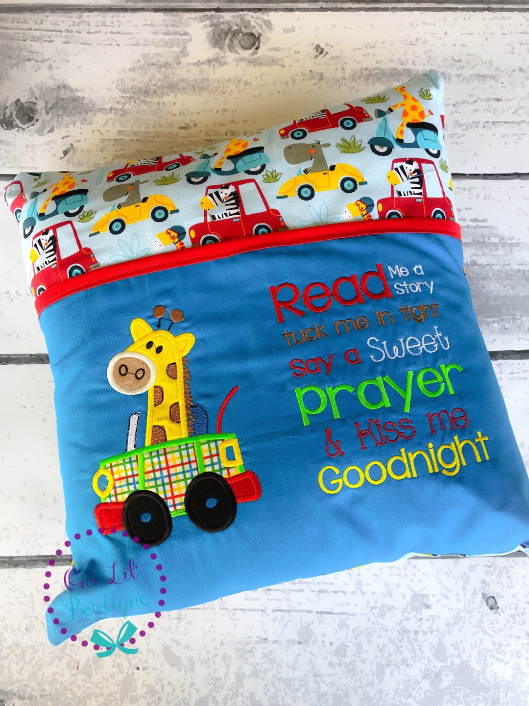 Baby Giraffe Reading Pillow Kids Reading Pillow Pocket Etsy