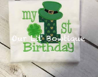Shamrock 1st Birthday Shirt: Personalized St. Patrick's Day Bodysuit