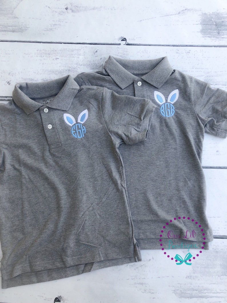 Light Blue Easter Bunny Polo Shirt