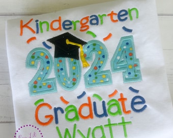 Graduation Shirt - Pre-K Graduation Shirt - Preschool Grad - Grad Shirt -Personalized Grad Shirt - Kindergarten Graduation - 2024 Grad - VPK