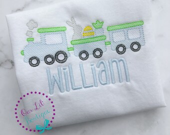 Easter Train Shirt - Easter Shirt - Easter Egg Train - Personalized Easter Shirt - Boy Easter Shirt- Raglan - Easter Train