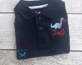 Valentine's Day Polo - Heart Polo - Valentine Polo - Valentine Monogram - Monogram - Boys Shirt Monogram - Valentine Dinosaur - Monogrammed Il_170x135