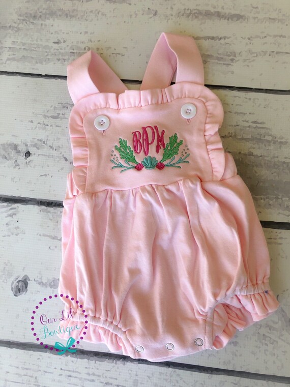 Cotton Monogrammed Sunsuit - Girls Monogrammed Sunsuit - Cotton Sunsuit - Personalized Toddler Outfit - Girls Romper- Summer Il_570xn