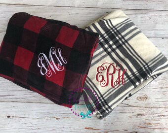 Monogram Fleece Blanket - Monogrammed Gift - Personalized Blanket - Christmas Gift - Monogram Blanket - Fleece Blanket - Personalized Gift