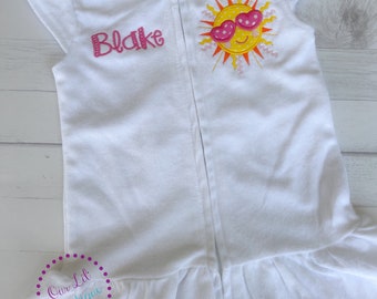 Sun Cover Up - Personalized Dance Cover Up - Personalized Toddler or Girl Bathing Suit Cover up - Sunshine Birthday - Beach Cover Up