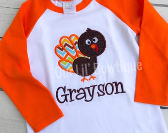 Turkey Shirt - Boys Thanksgiving Shirt - Turkey - Boy - Thanksgiving Shirt - Boys Turkey Shirt - Thanksgiving Applique Shirt - Silly Turkey